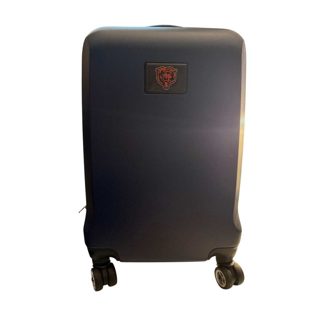 Denco NFL Chicago Bears Navy Blue Hardside Spinner Carry On Luggage Suitcase